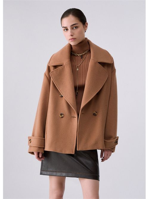 Cappotto corto doppiopetto in lana LIU JO | WF6243T722A/X0135